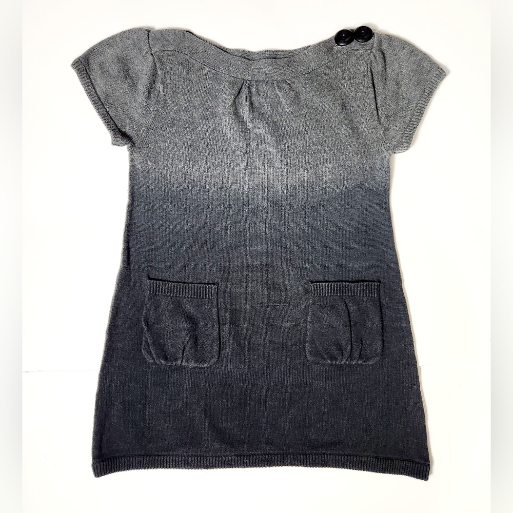 🩷Gap Kids Girl's Gray Short Sleeve Knit Dress with Pockets Size: 4/5 XS